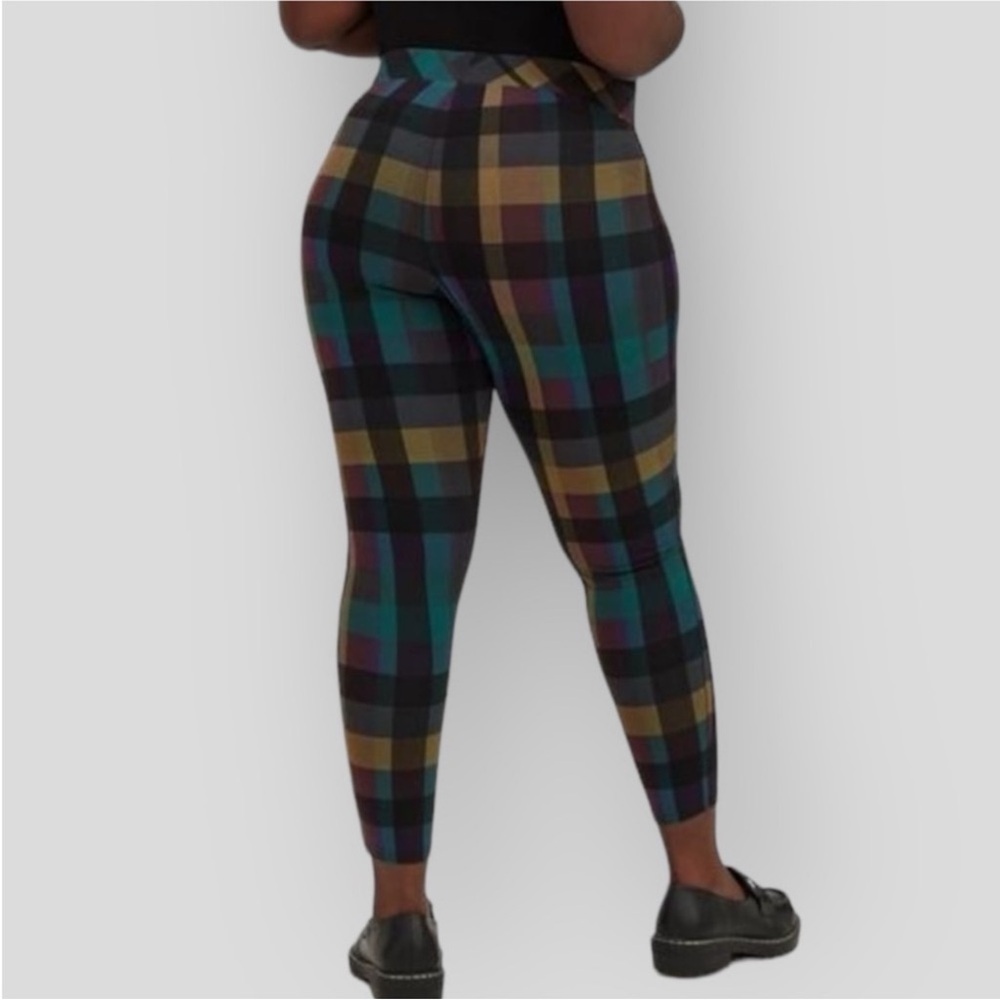 Torrid Signature Waist Premium Black Multi Color Plaid Full Length Leggings